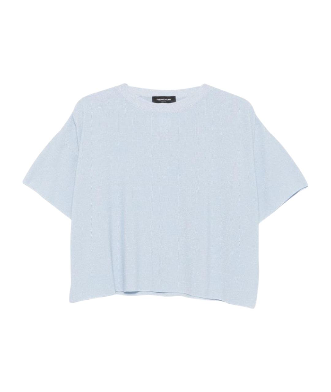 FABIANA FILIPPI Голубая хлопковая футболка, фото 1