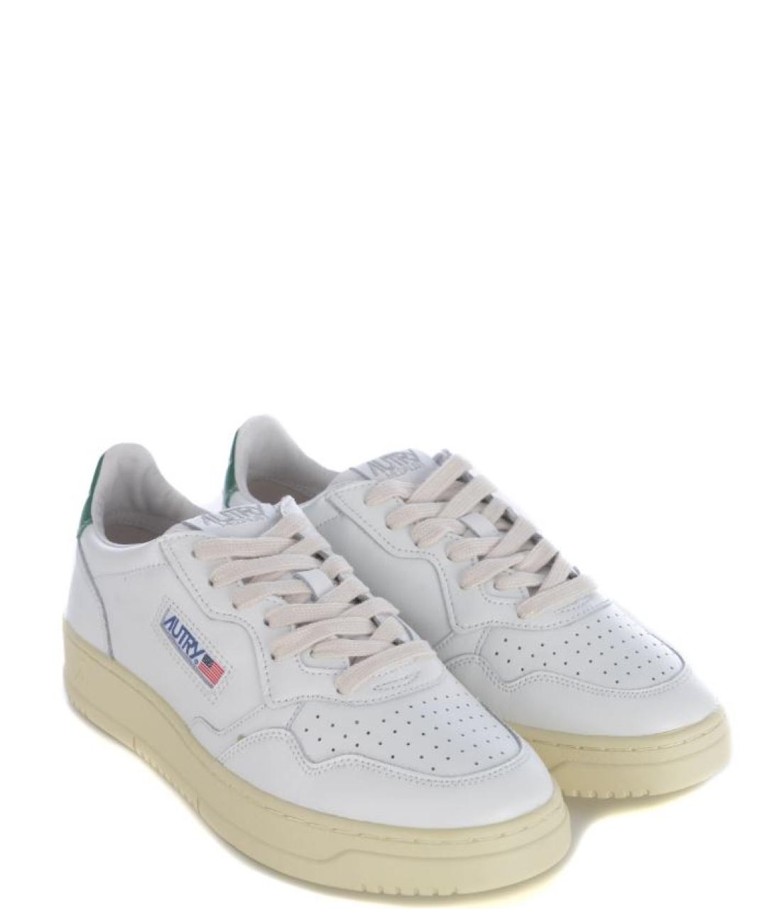AUTRY Белые кожаные низкие кроссовки / кеды, фото 2