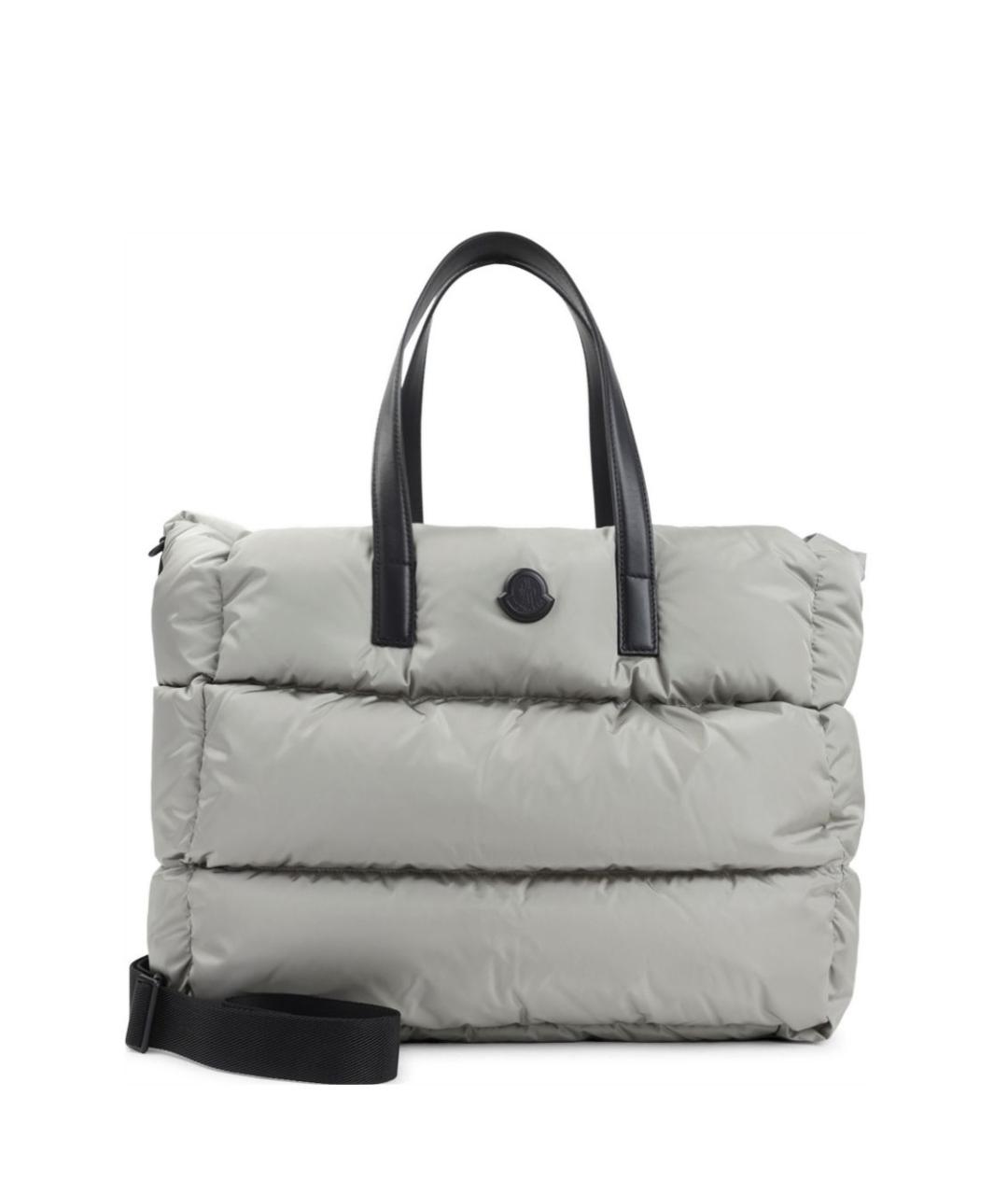 MONCLER Серая тканевая сумка тоут, фото 1