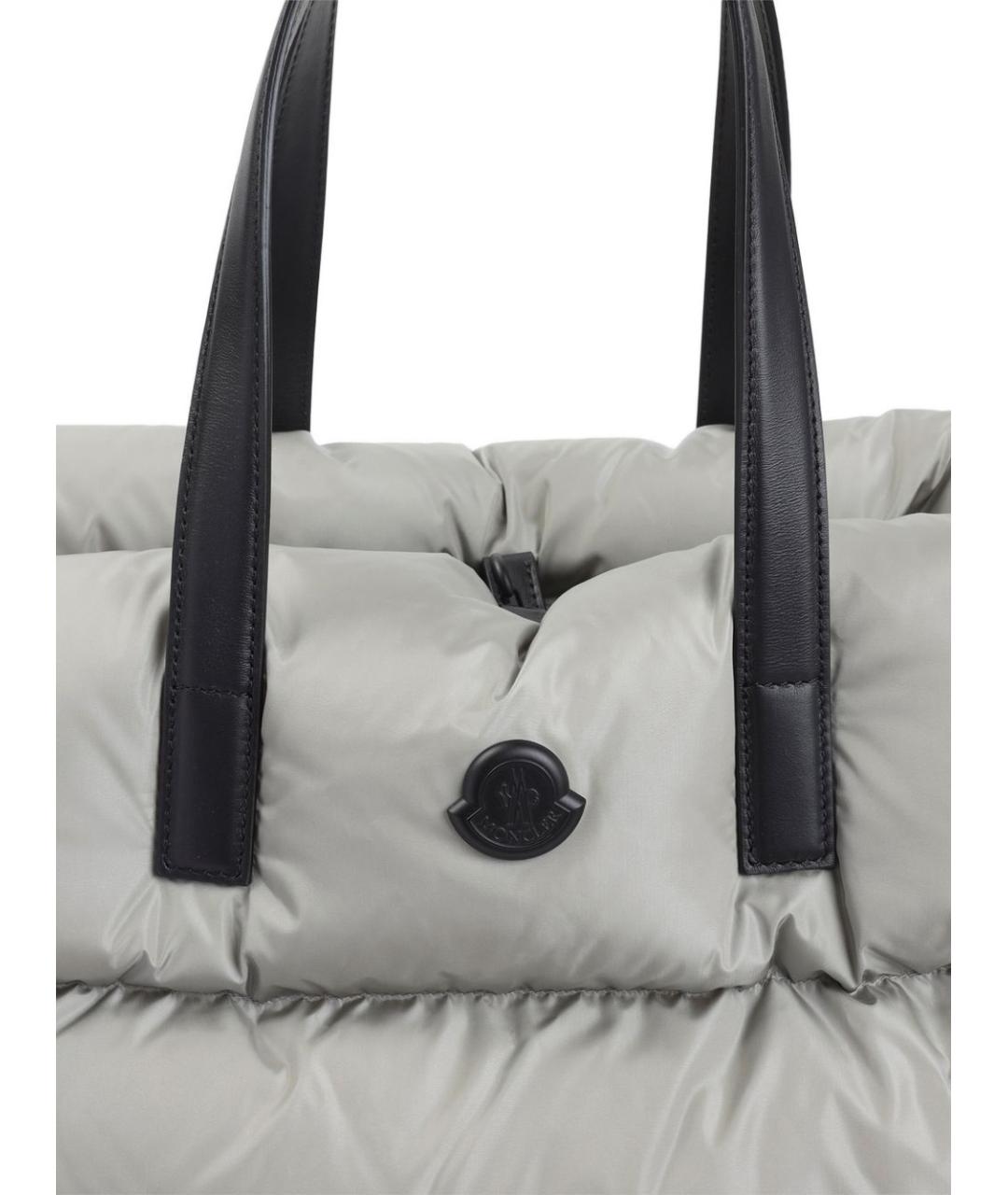 MONCLER Серая тканевая сумка тоут, фото 3