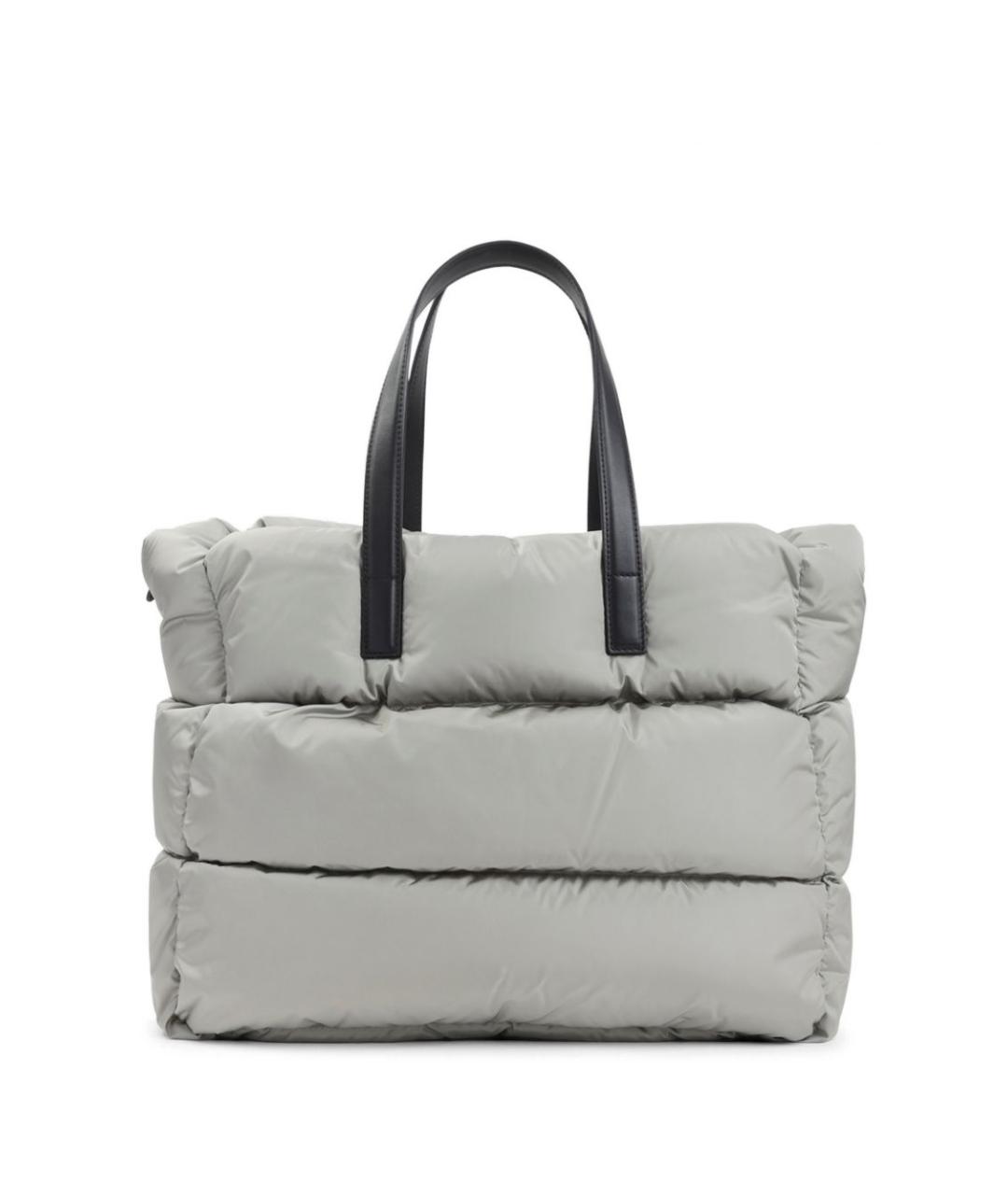 MONCLER Серая тканевая сумка тоут, фото 2