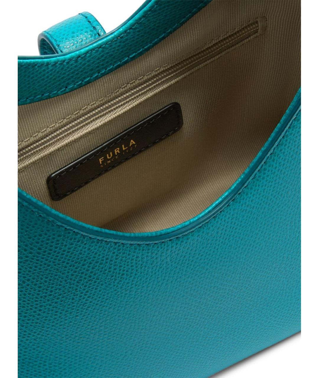 FURLA Бирюзовая кожаная сумка через плечо, фото 3
