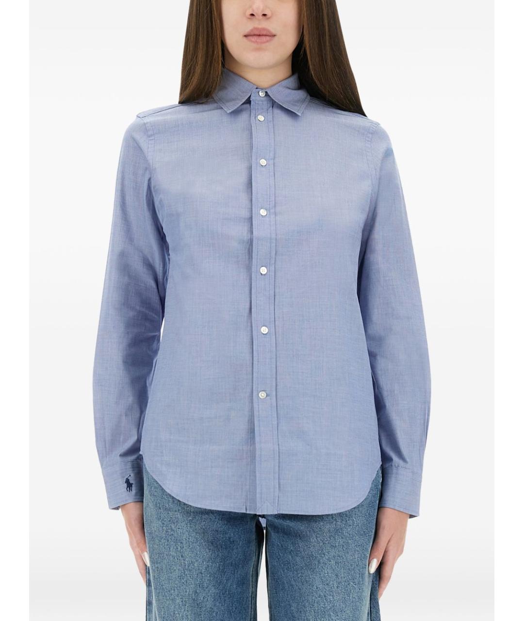 RALPH LAUREN Голубая хлопковая рубашка, фото 1