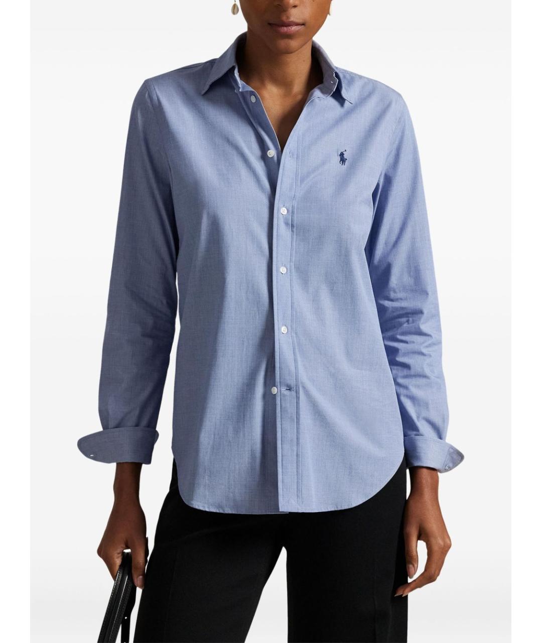 RALPH LAUREN Голубая хлопковая рубашка, фото 3