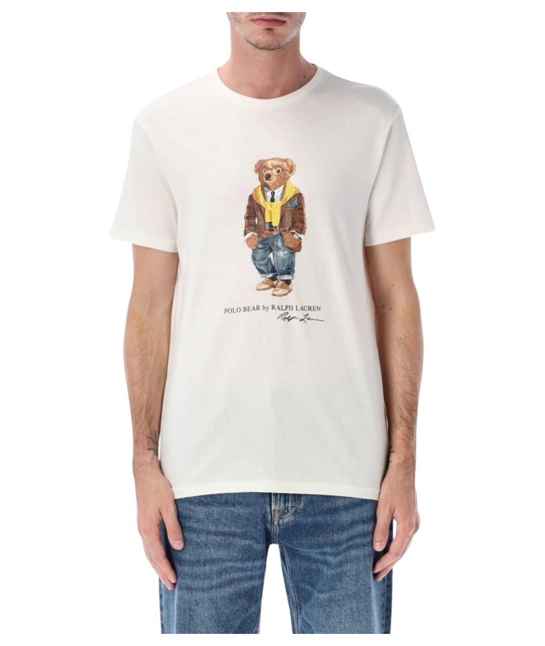 RALPH LAUREN Белая хлопковая футболка, фото 1
