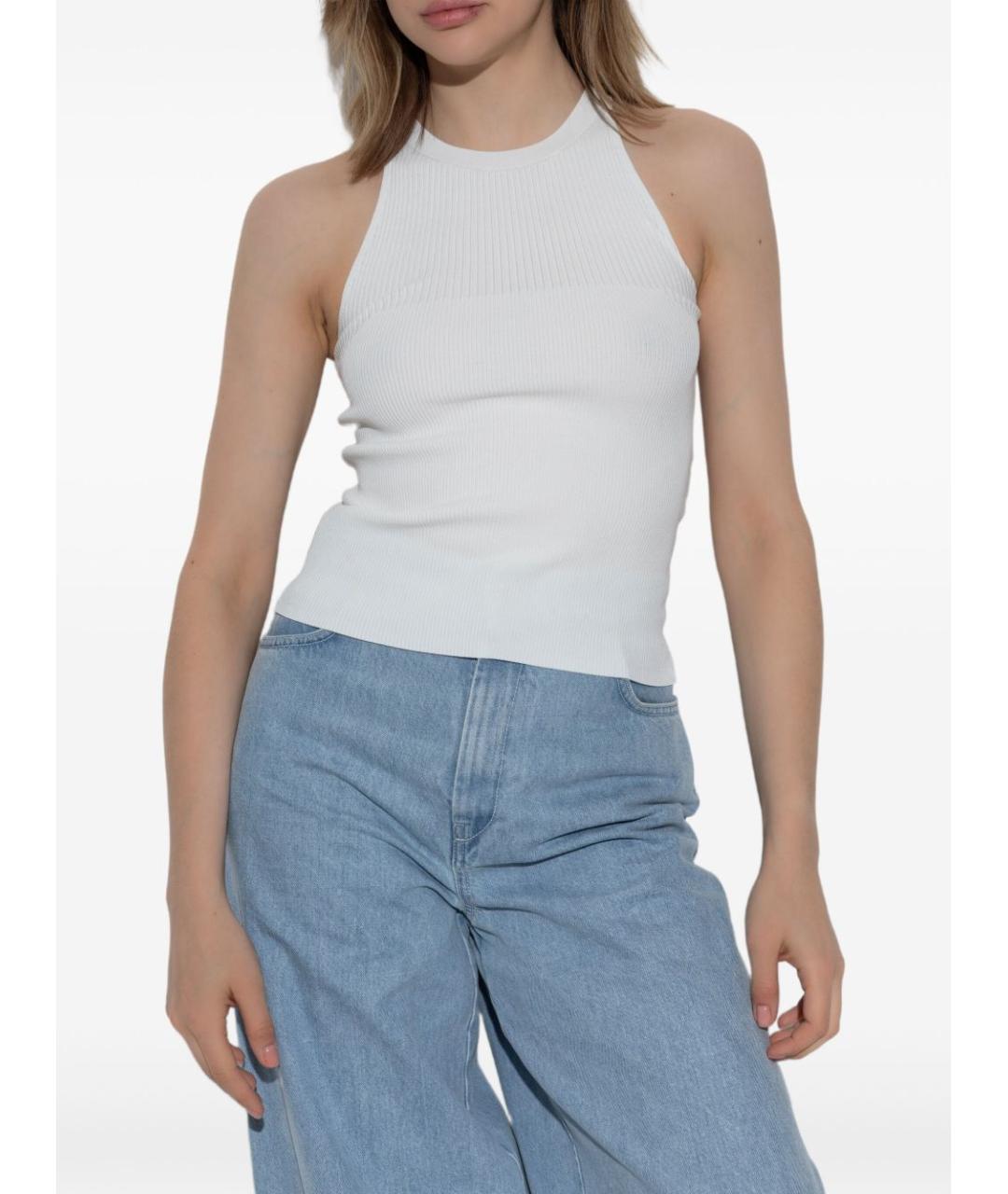 MAX MARA Белая вискозная майка, фото 4