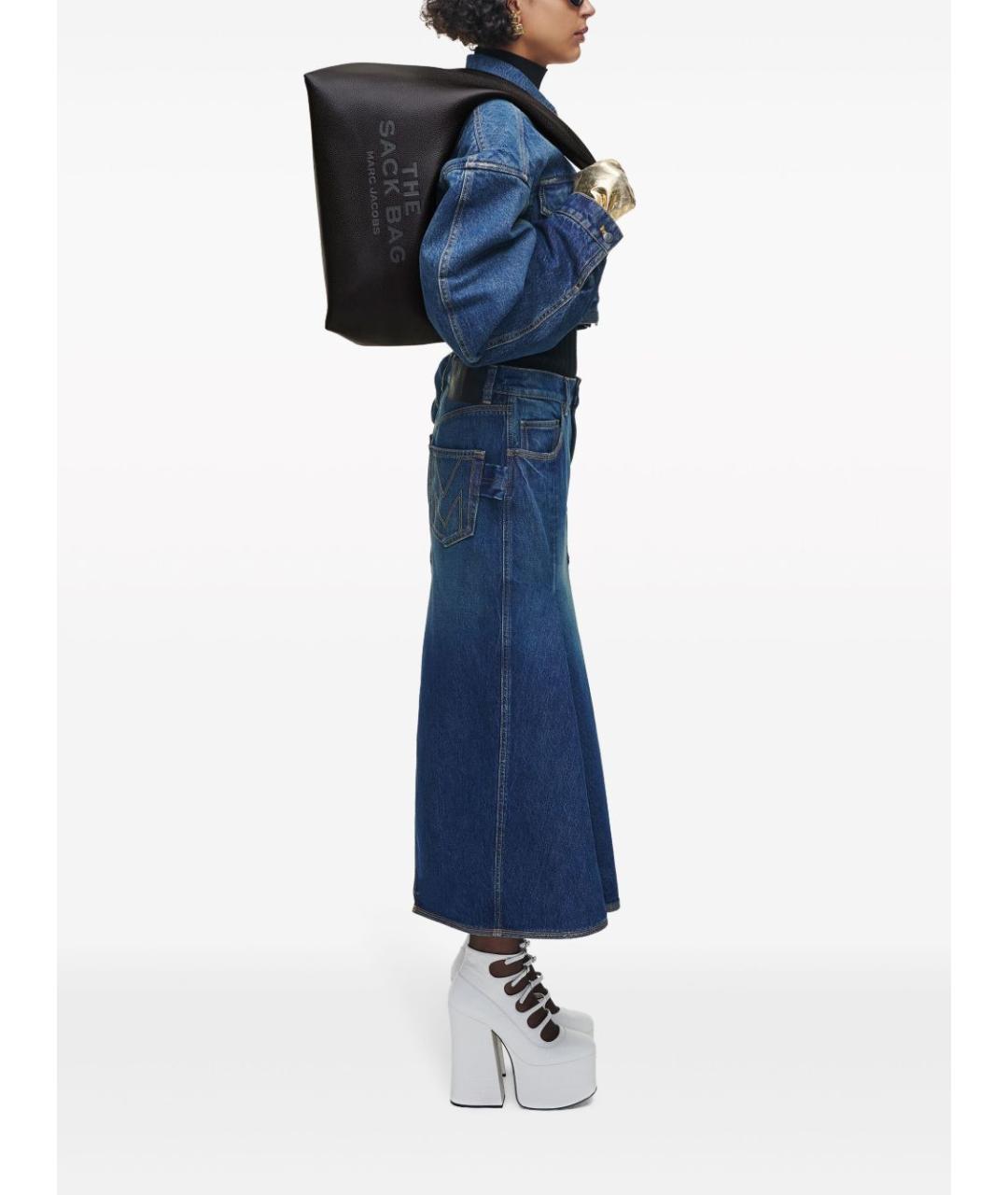 MARC JACOBS Черная кожаная сумка с короткими ручками, фото 4