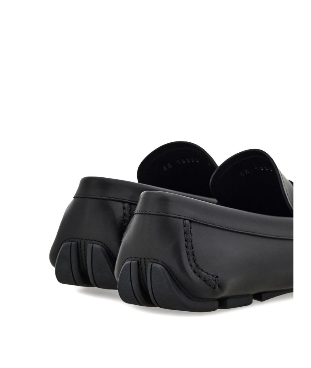 FERRAGAMO Черные кожаные лоферы, фото 3