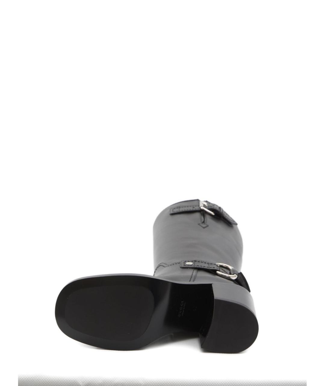 GUCCI Черные кожаные сапоги, фото 4