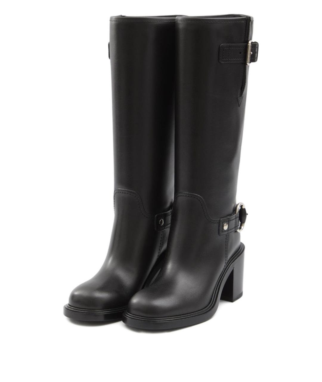 GUCCI Черные кожаные сапоги, фото 2
