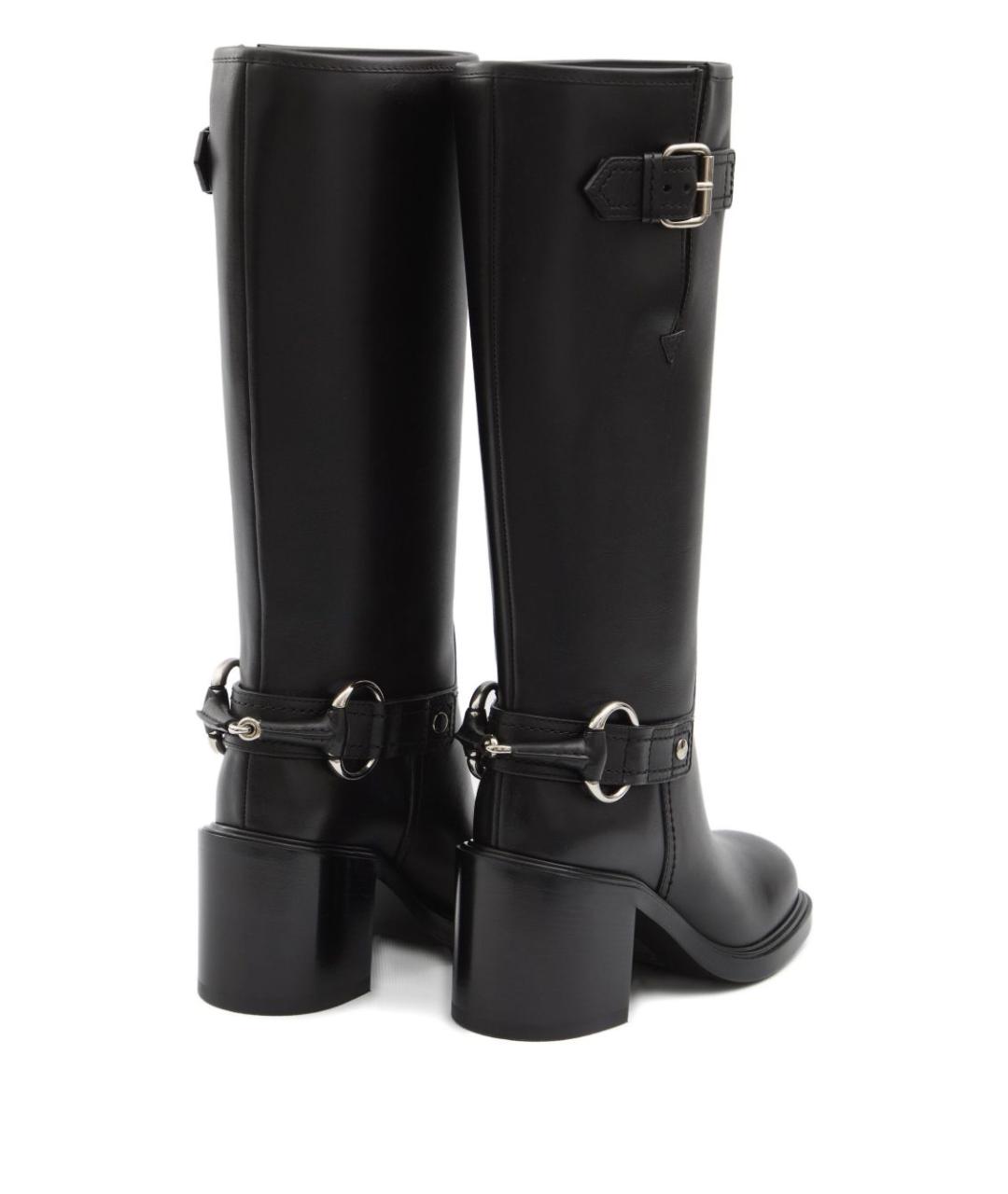 GUCCI Черные кожаные сапоги, фото 3