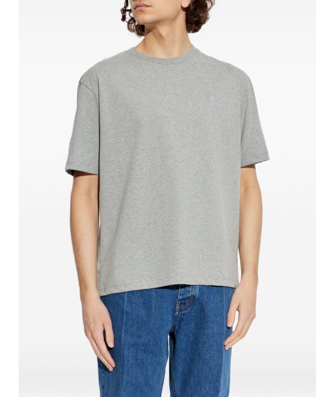 ETRO Серая хлопковая футболка, фото 3