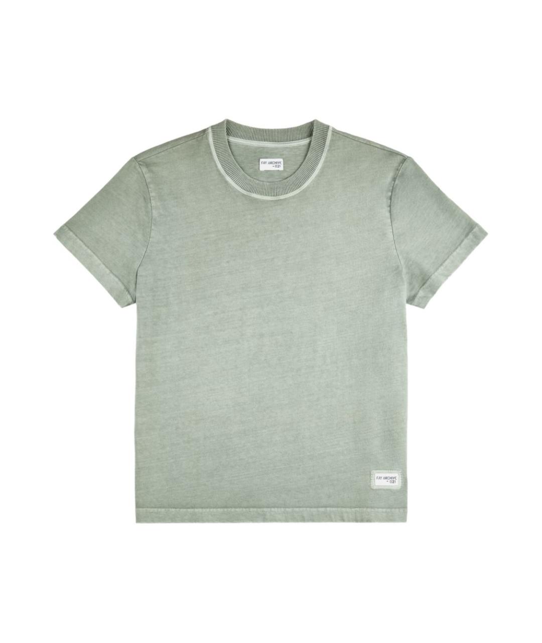 FAY Зеленая хлопковая футболка, фото 1