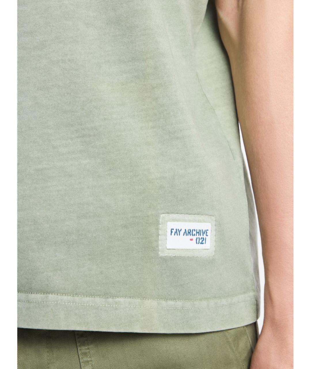 FAY Зеленая хлопковая футболка, фото 2