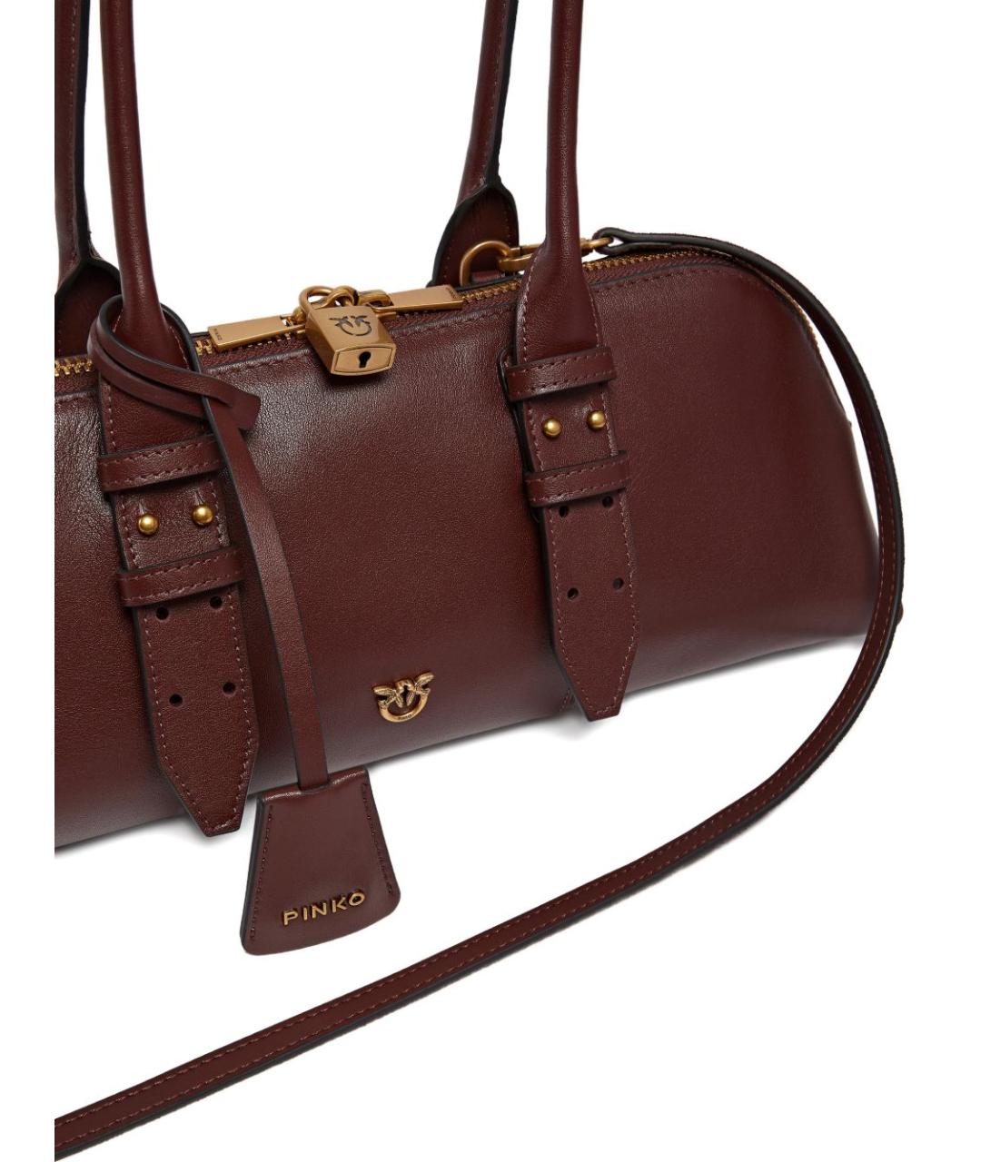PINKO Бордовая кожаная сумка через плечо, фото 2