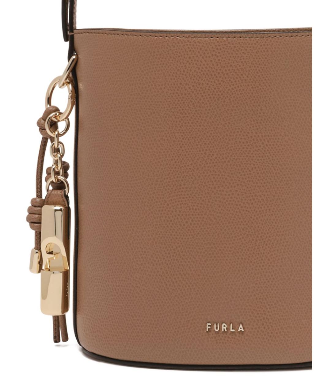 FURLA Коричневая кожаная сумка через плечо, фото 4