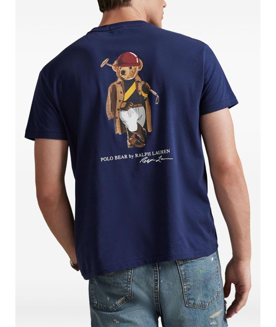 RALPH LAUREN Синяя хлопковая футболка, фото 2