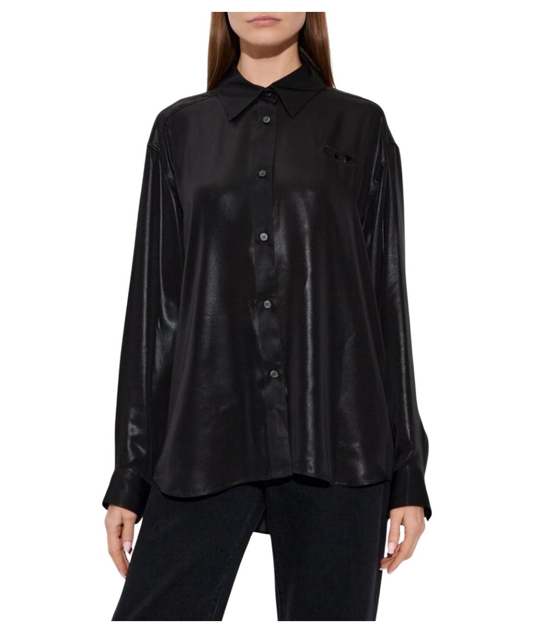 DIESEL Черная полиэстеровая рубашка, фото 2