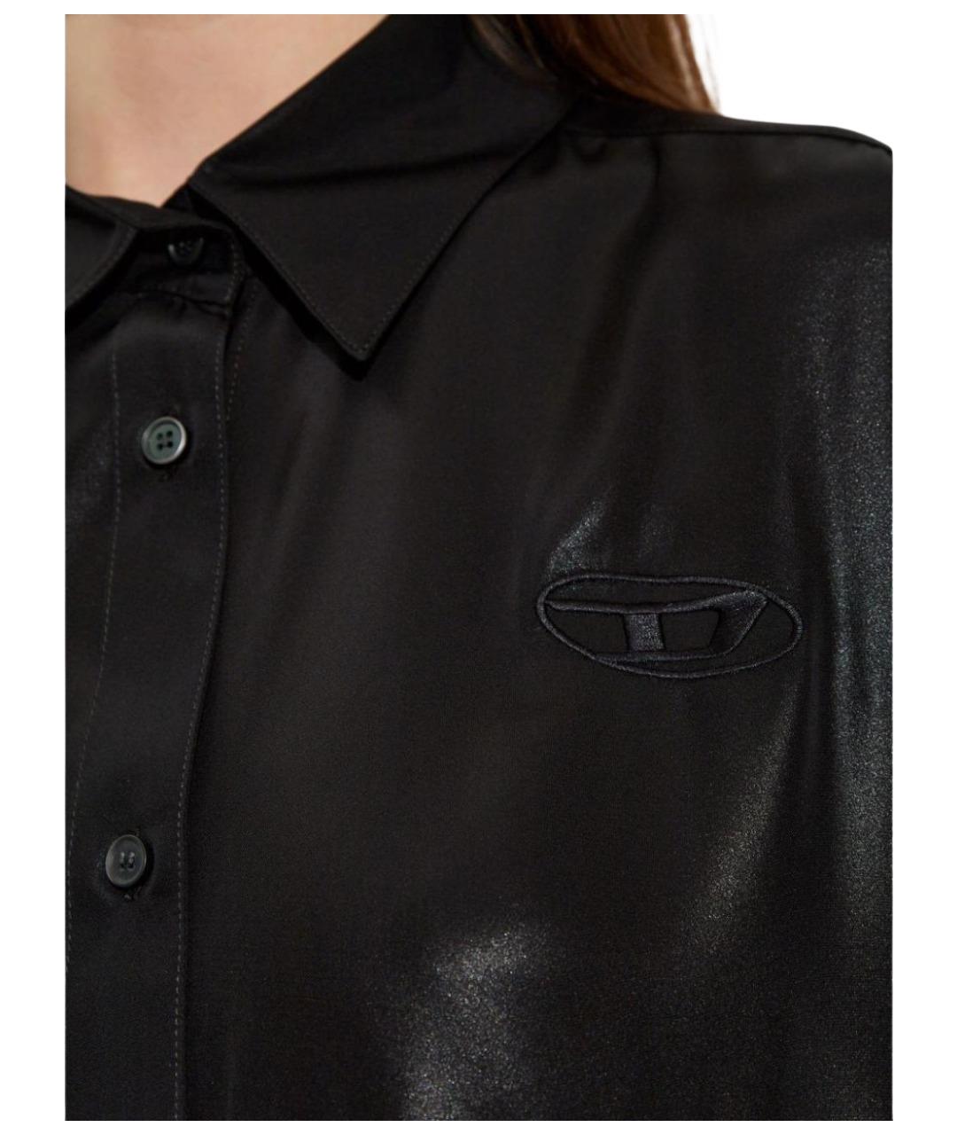 DIESEL Черная полиэстеровая рубашка, фото 5