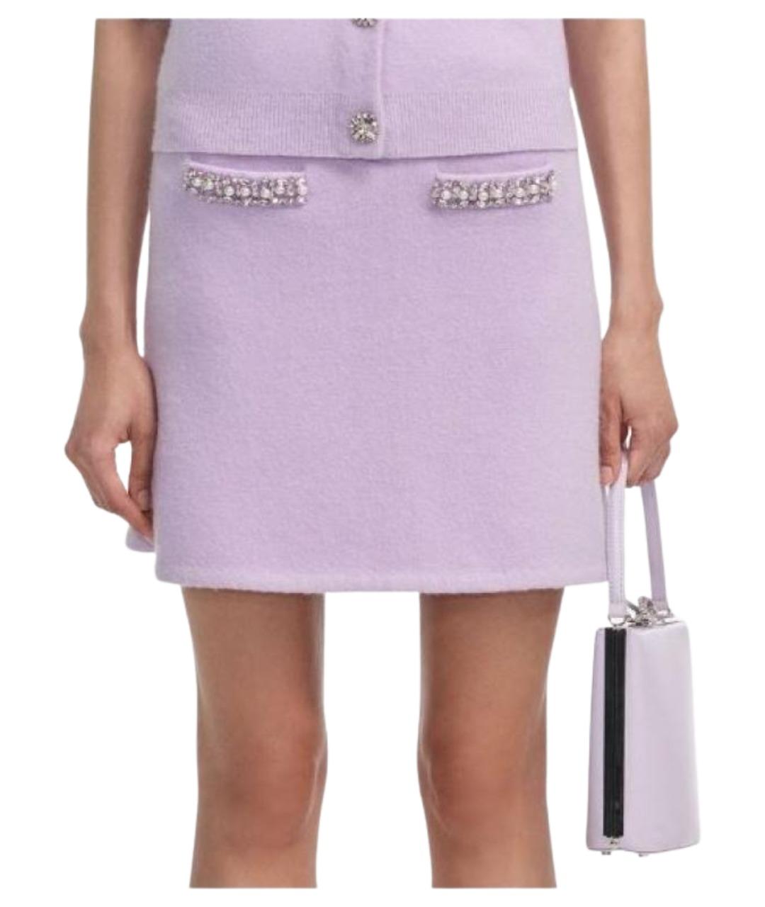 SELF-PORTRAIT Фиолетовая юбка миди, фото 3