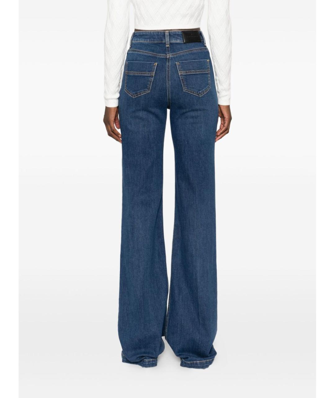 ELISABETTA FRANCHI Синие хлопковые прямые джинсы, фото 4