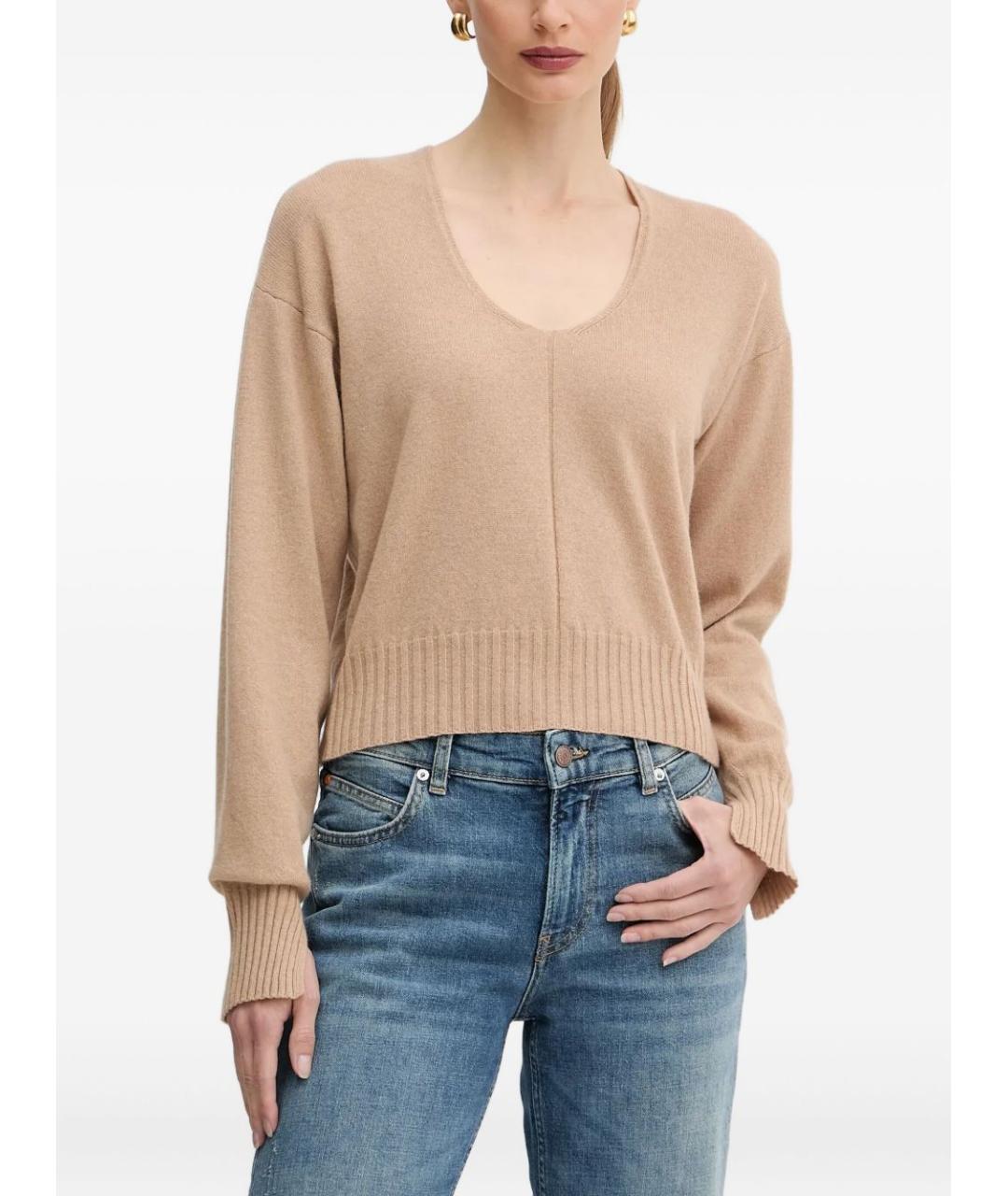 TWIN-SET Бежевый шерстяной джемпер / свитер, фото 1