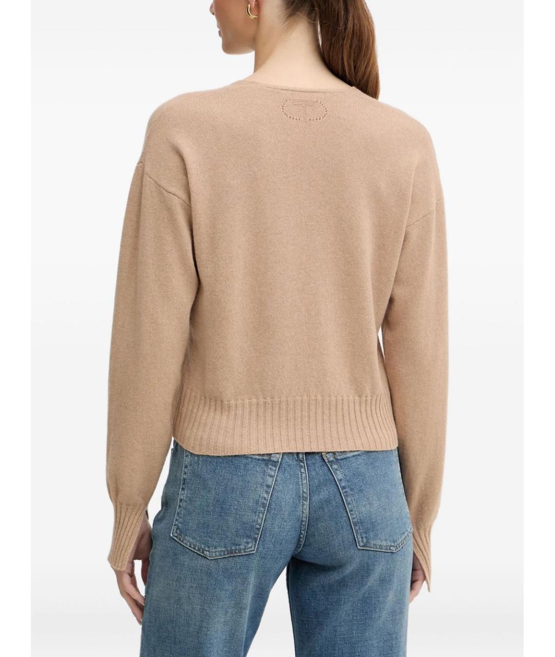 TWIN-SET Бежевый шерстяной джемпер / свитер, фото 2
