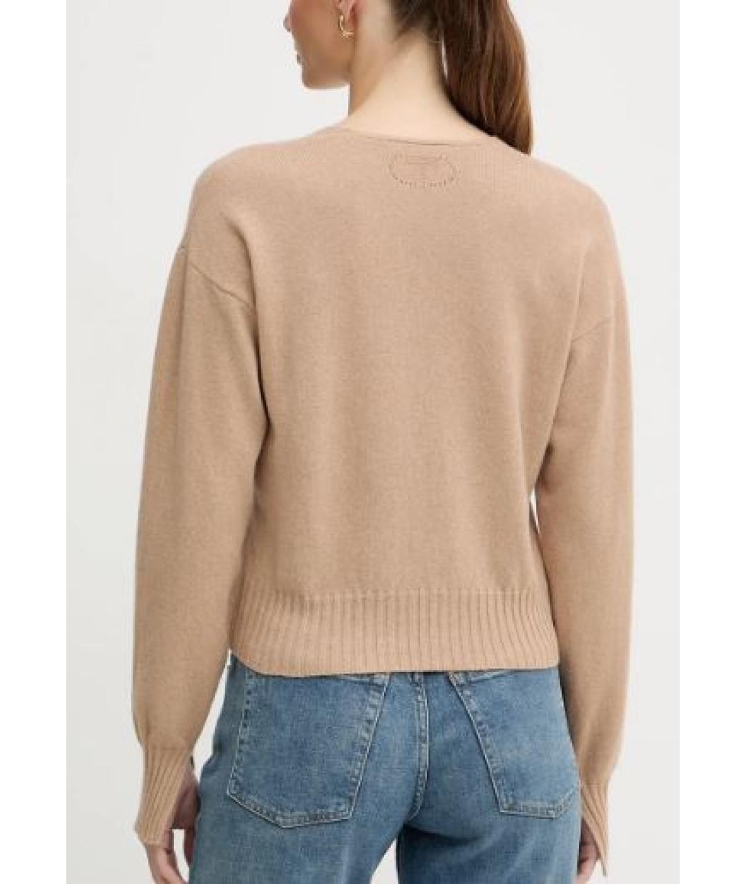 TWIN-SET Бежевый шерстяной джемпер / свитер, фото 5