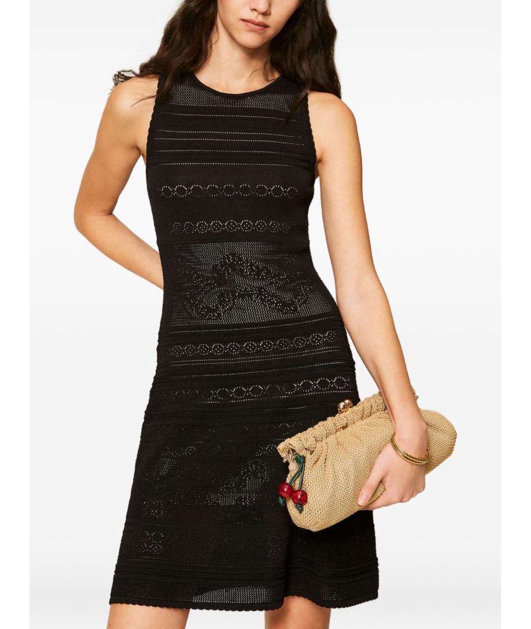 TWIN-SET Черное повседневное платье, фото 4