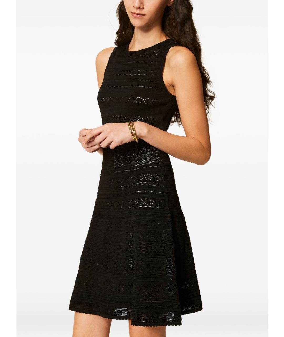 TWIN-SET Черное повседневное платье, фото 2