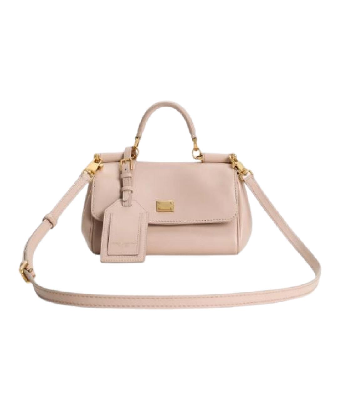 DOLCE&GABBANA Розовая кожаная сумка тоут, фото 1