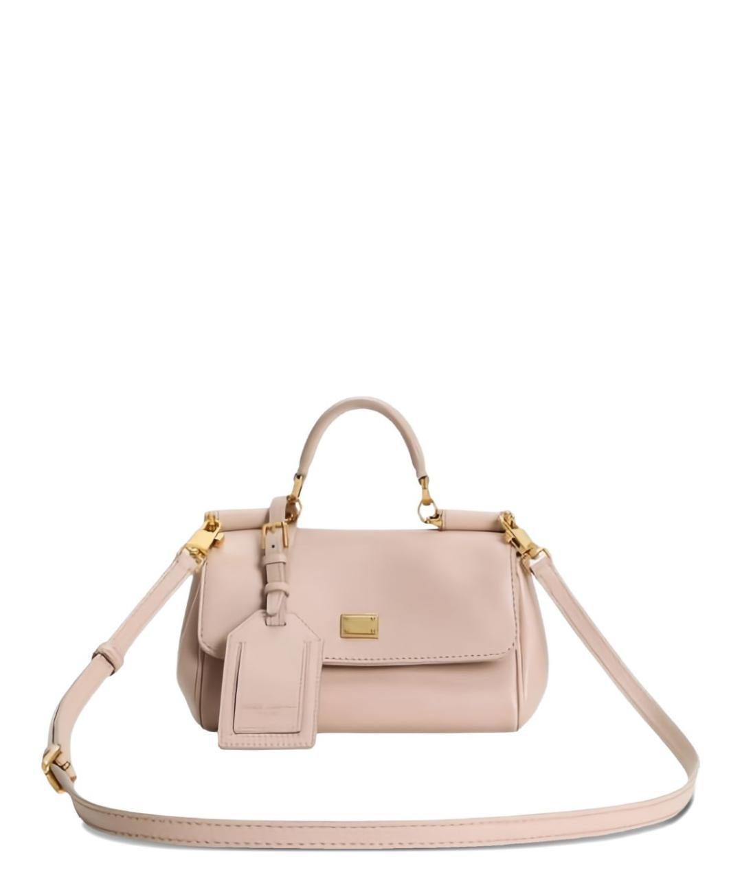 DOLCE&GABBANA Розовая кожаная сумка тоут, фото 3