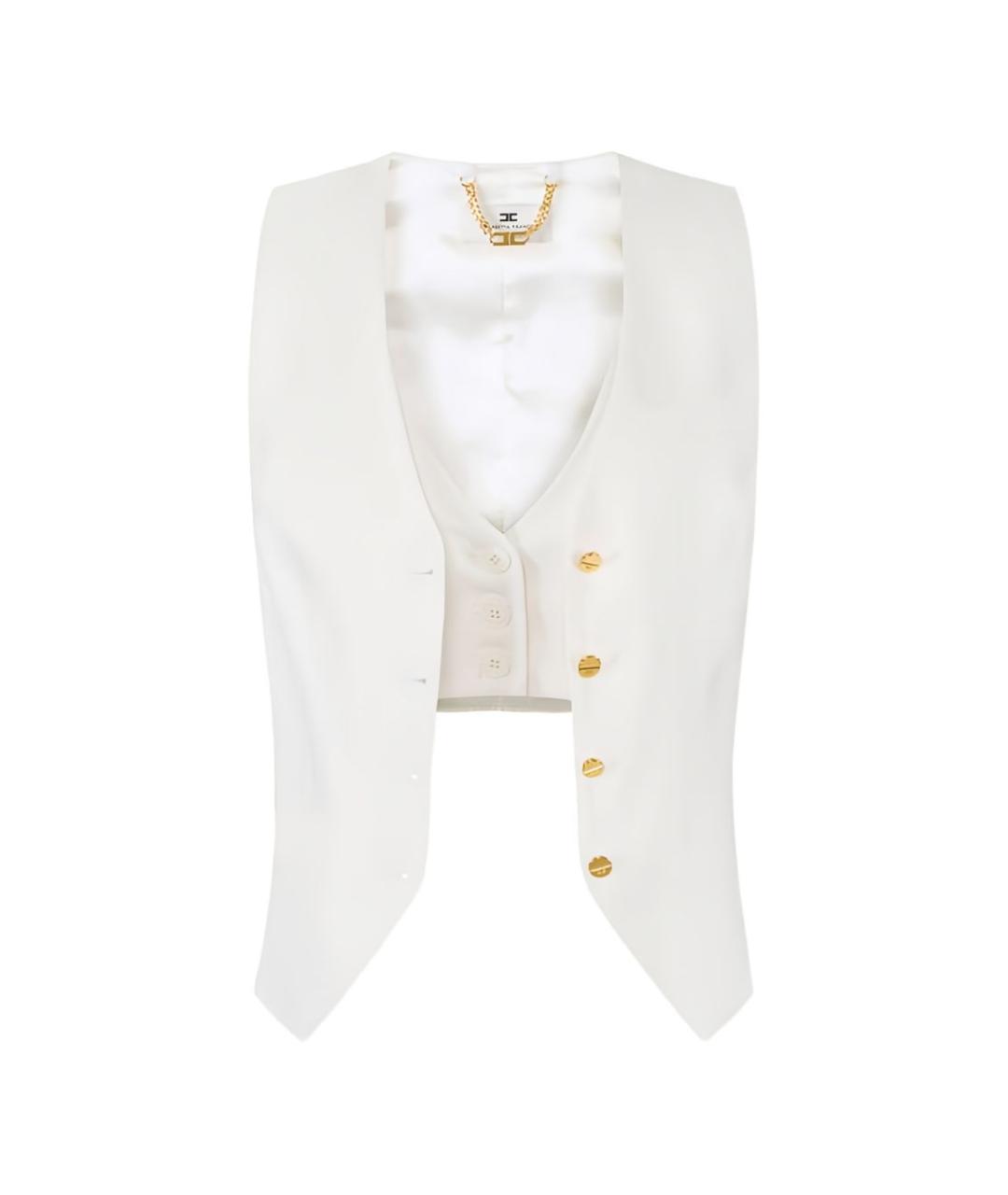 ELISABETTA FRANCHI Бежевый льняной жилет, фото 1