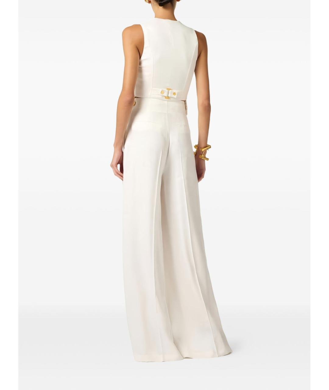 ELISABETTA FRANCHI Бежевый льняной жилет, фото 2