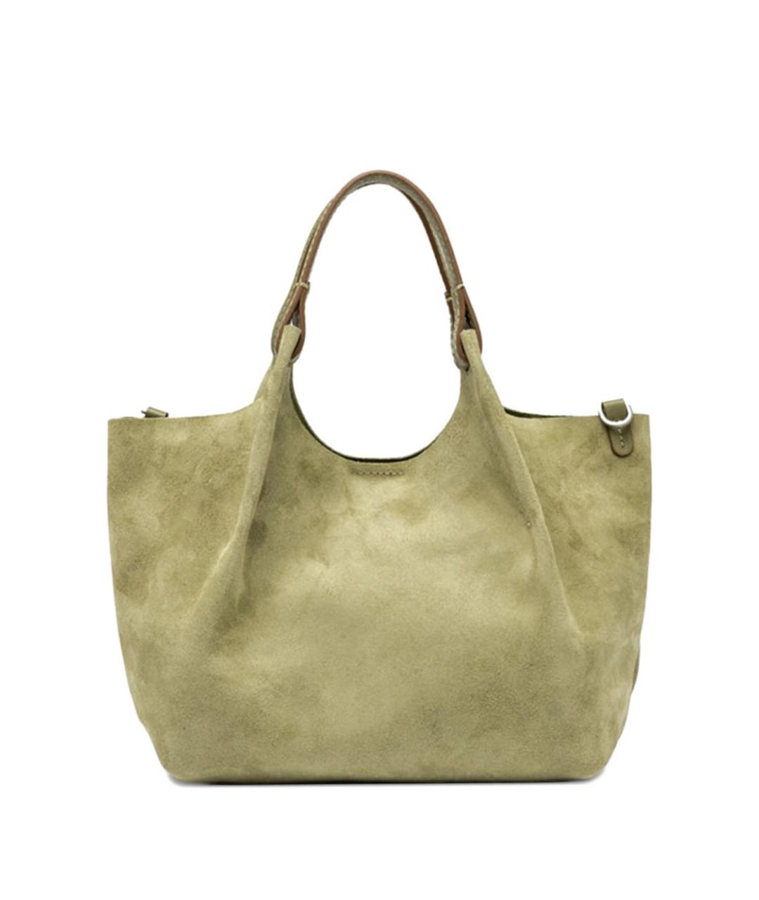 Gianni Chiarini Зеленая замшевая сумка тоут, фото 3