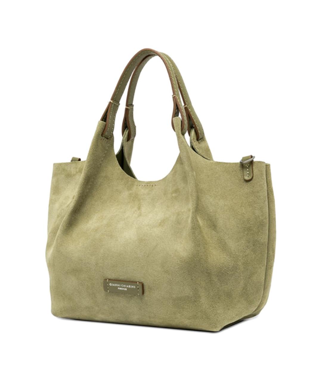 Gianni Chiarini Зеленая замшевая сумка тоут, фото 6