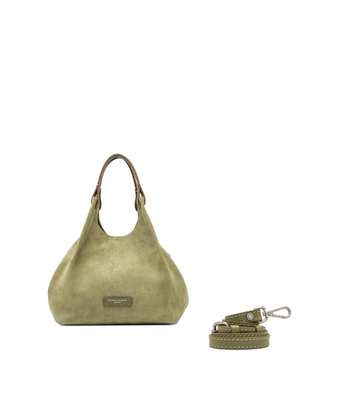 Gianni Chiarini Зеленая замшевая сумка тоут, фото 5