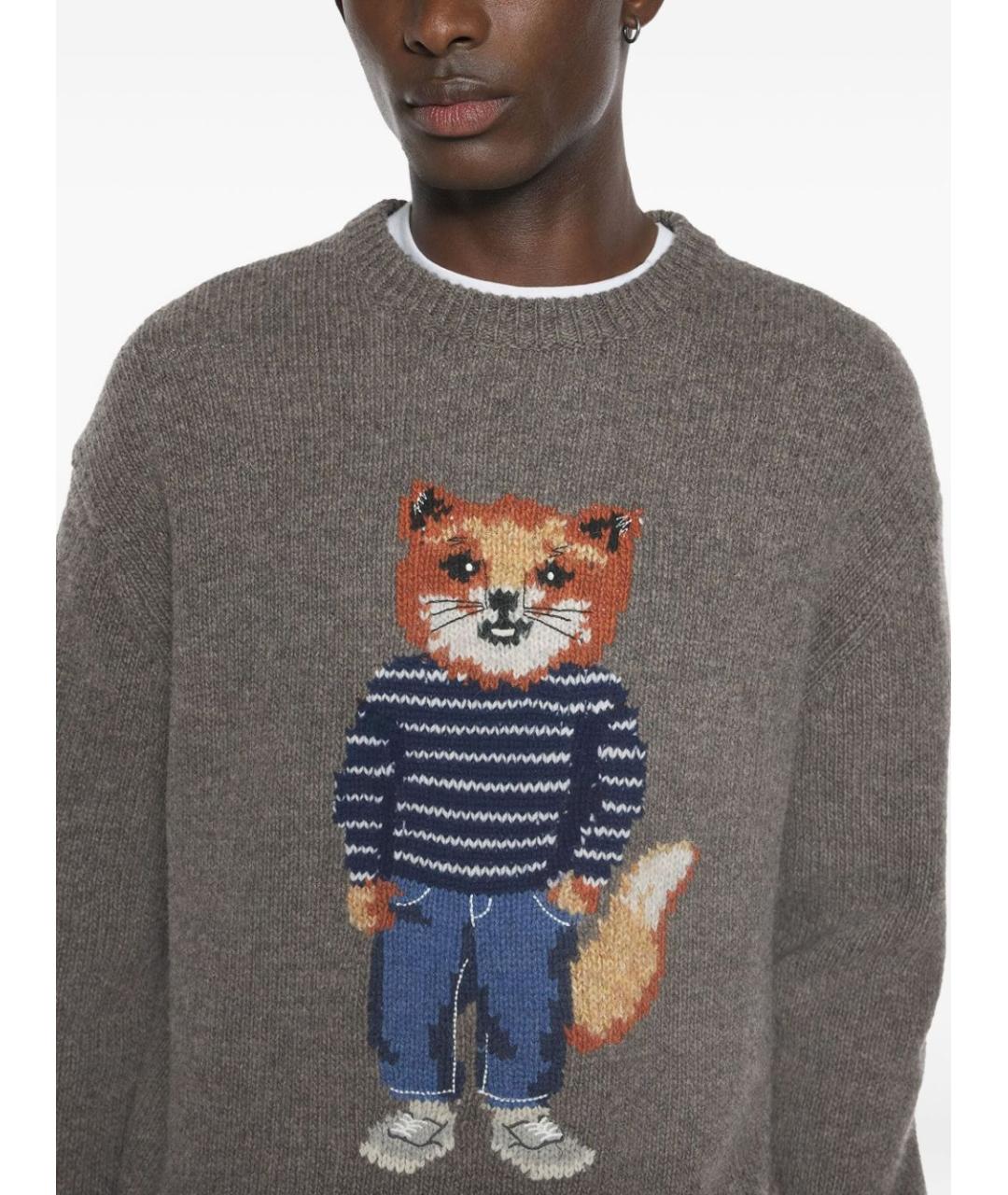 MAISON KITSUNE Серый шерстяной джемпер / свитер, фото 3