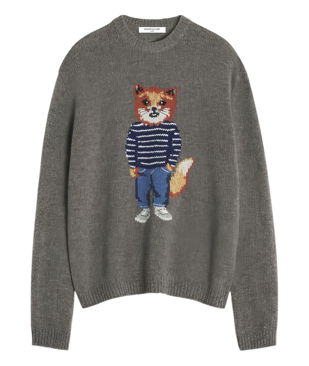 MAISON KITSUNE Серый шерстяной джемпер / свитер, фото 1