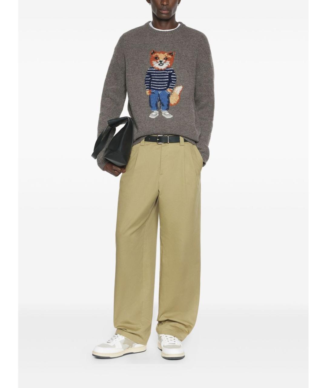 MAISON KITSUNE Серый шерстяной джемпер / свитер, фото 5