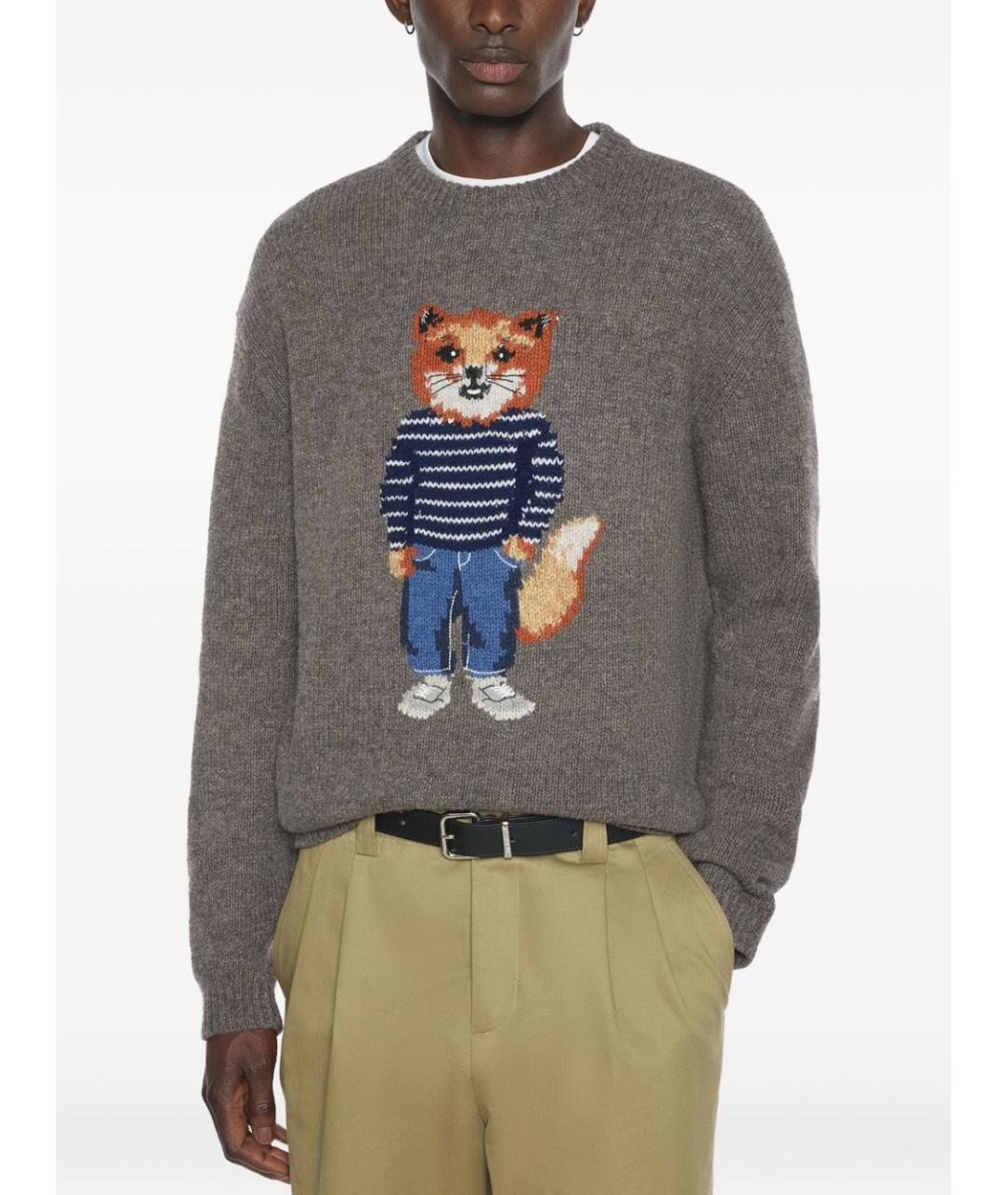 MAISON KITSUNE Серый шерстяной джемпер / свитер, фото 2