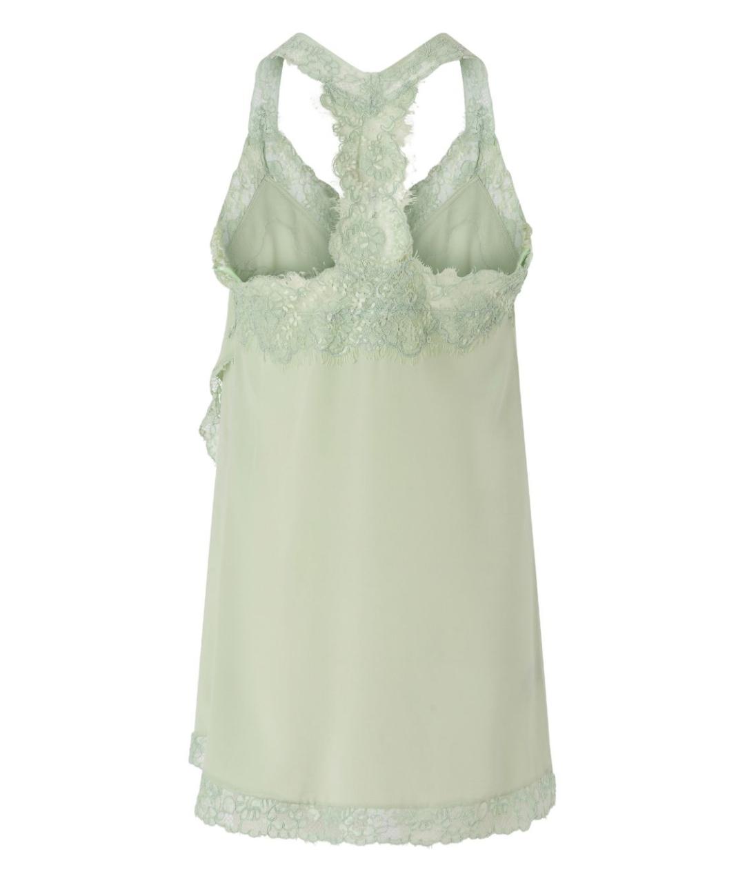 PINKO Зеленая шелковая майка, фото 2