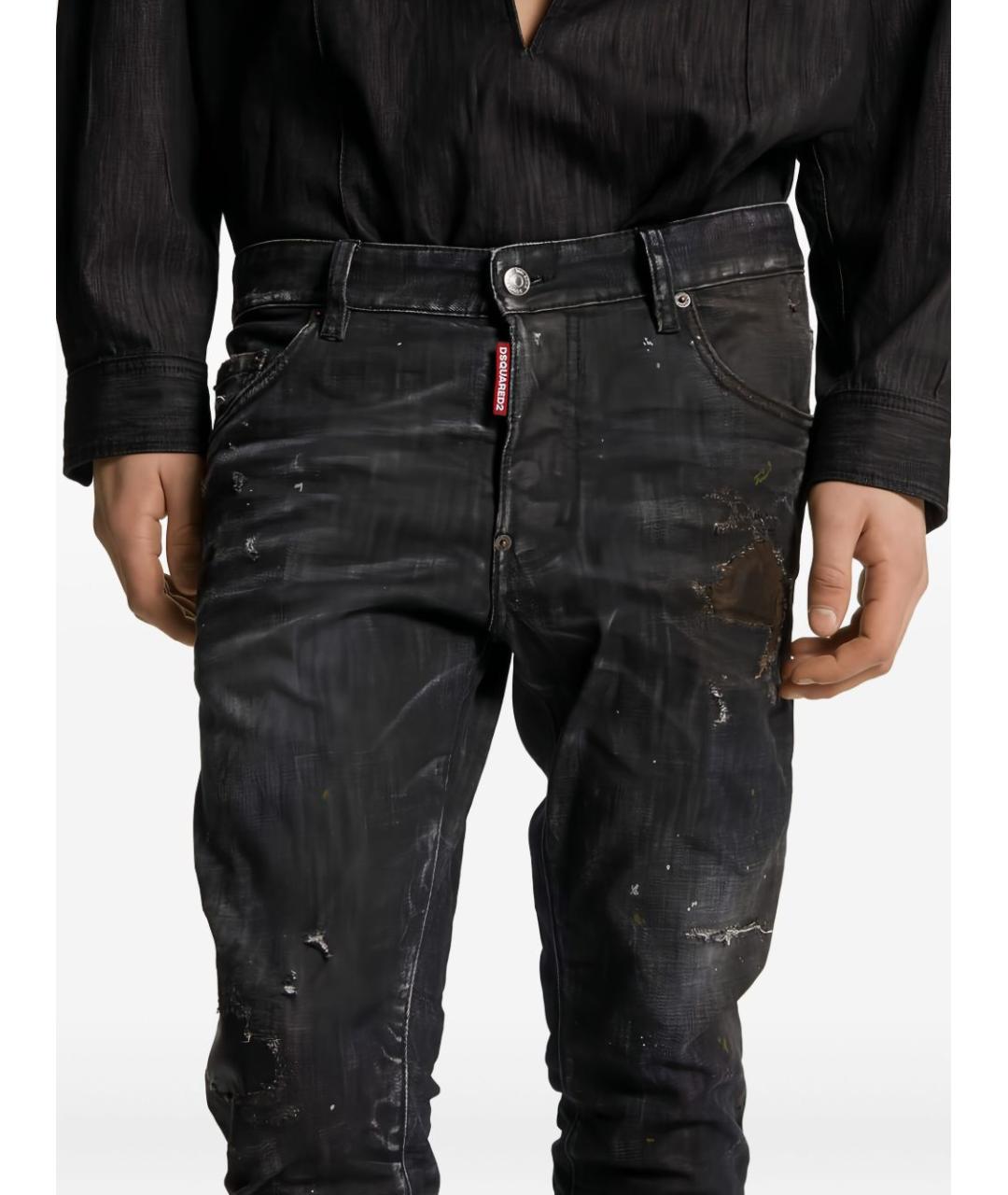 DSQUARED2 Черные хлопковые джинсы скинни, фото 2