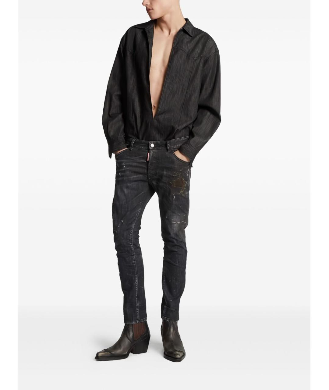 DSQUARED2 Черные хлопковые джинсы скинни, фото 5