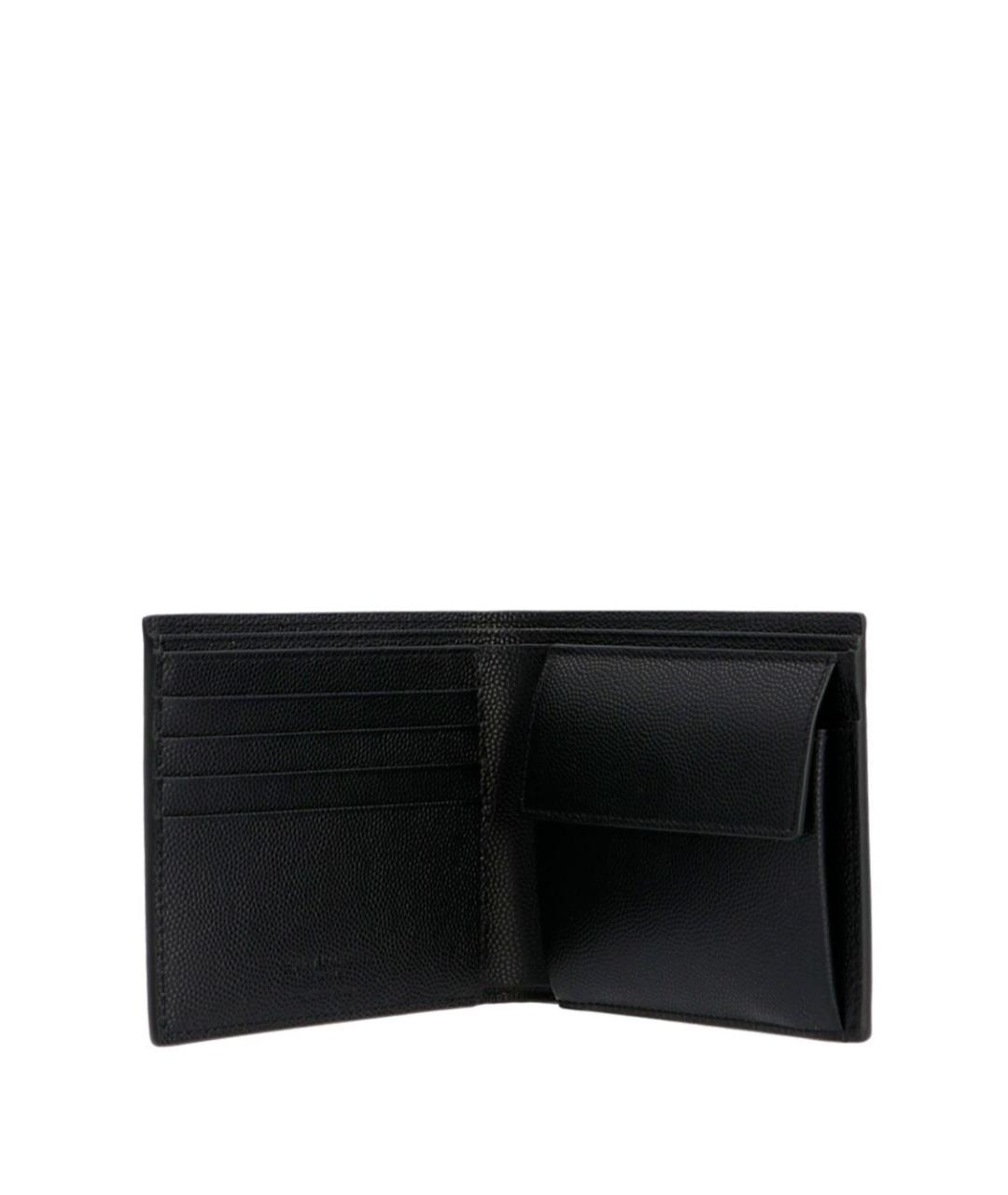 SAINT LAURENT Черный кожаный кошелек, фото 3