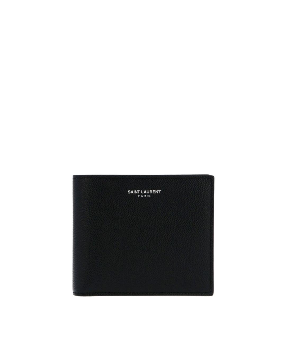 SAINT LAURENT Черный кожаный кошелек, фото 1