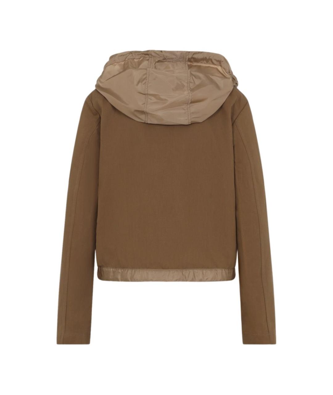 MONCLER Коричневая хлопковая куртка, фото 4