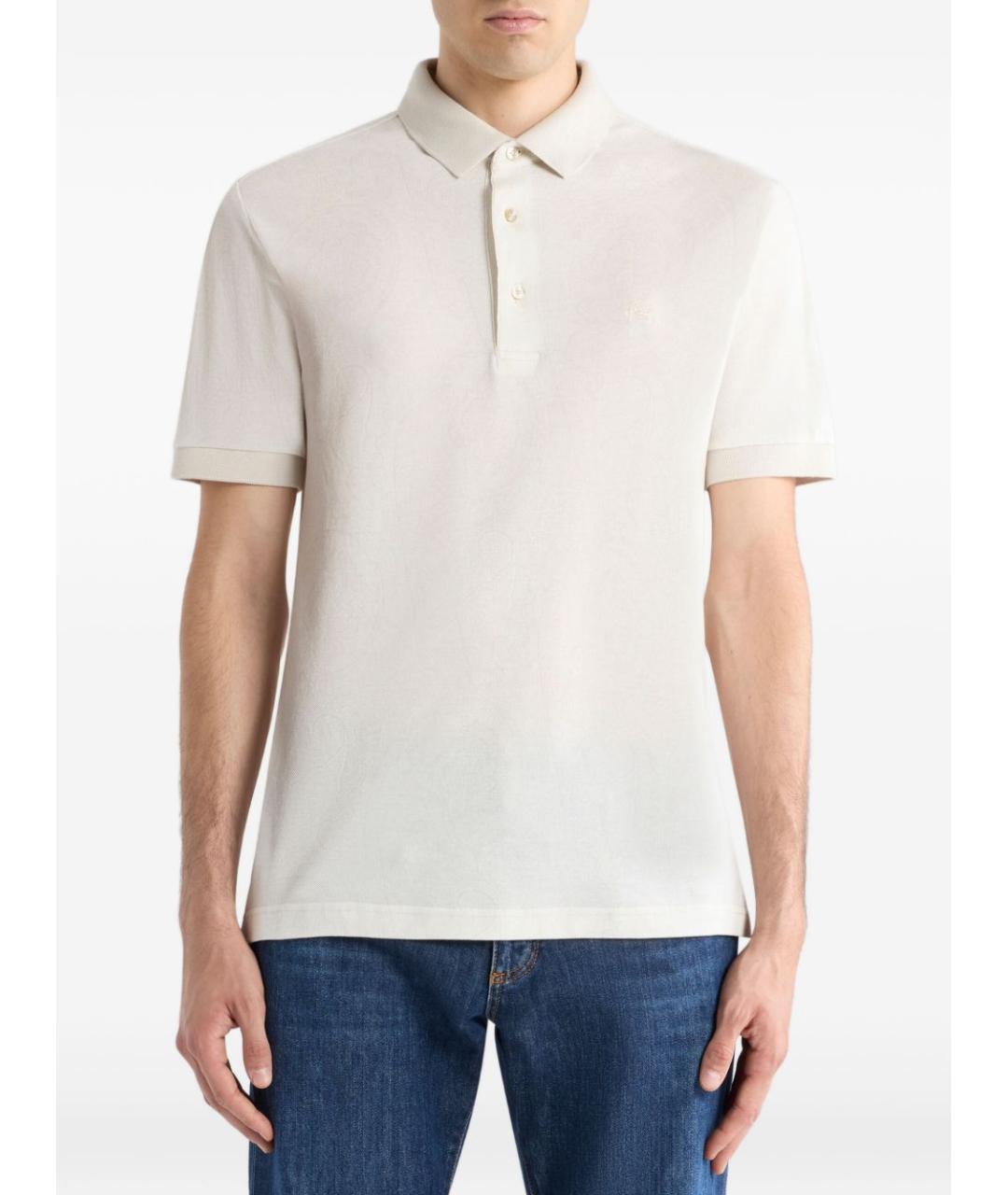 ETRO Белое хлопковое поло с коротким рукавом, фото 2