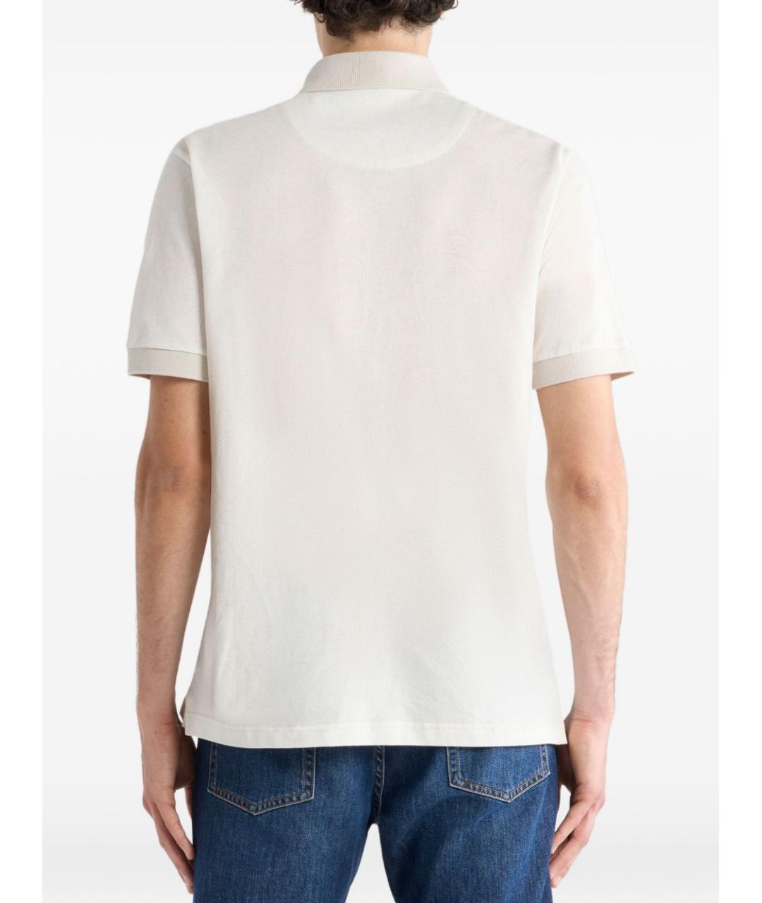 ETRO Белое хлопковое поло с коротким рукавом, фото 3