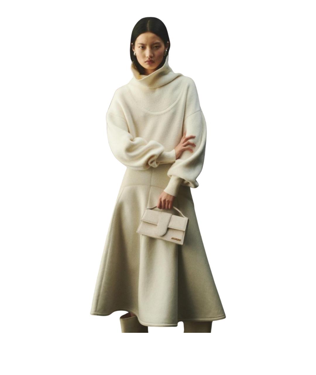 JACQUEMUS Бежевая замшевая сумка через плечо, фото 3